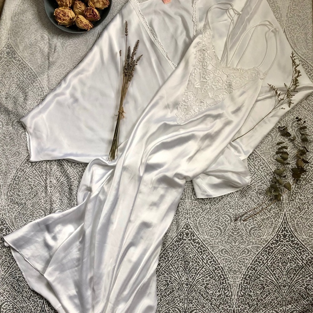 Vintage Just Flora Nightgown and Shawl Set Size M